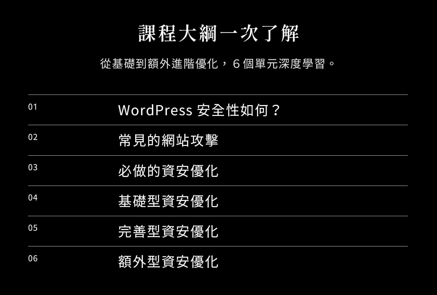 WordPress 資安防護課程大綱