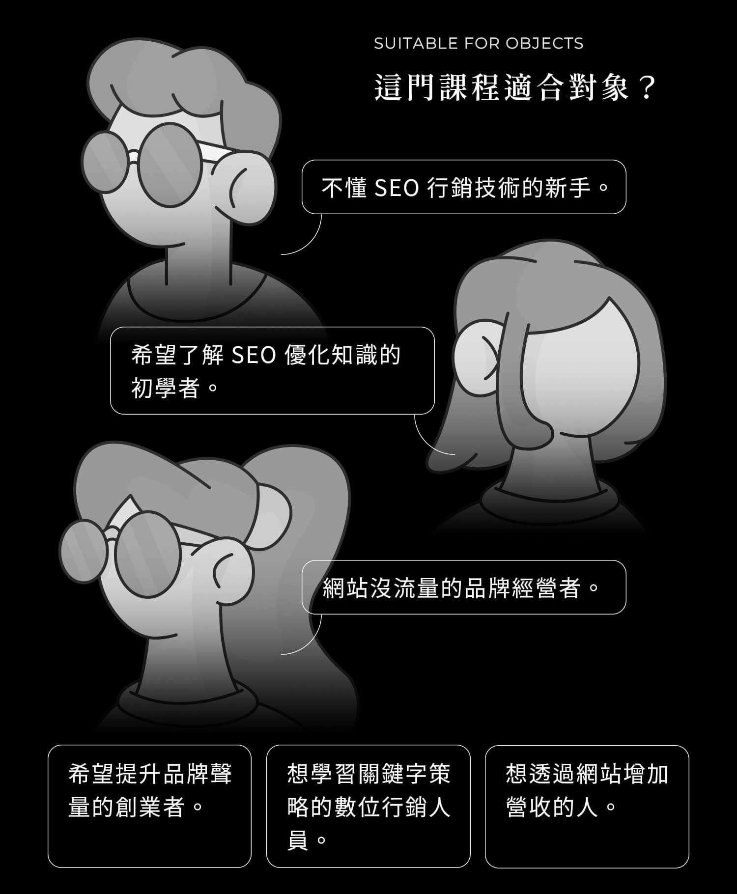 SEO 排名飆升課程適合對象？